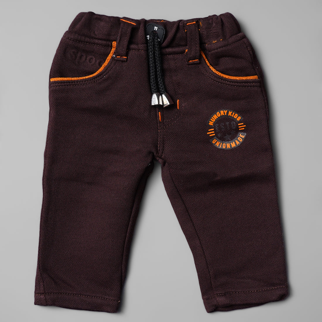Boys Solid Cotton Brown Smart Chino Pants